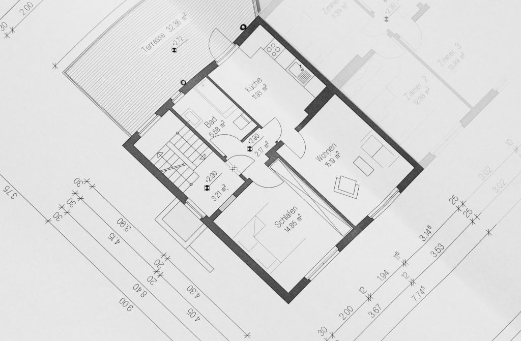 Building a house, blueprints